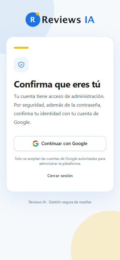 Pantalla de verificación con Google en un móvil