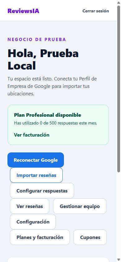 Inicio en móvil, original